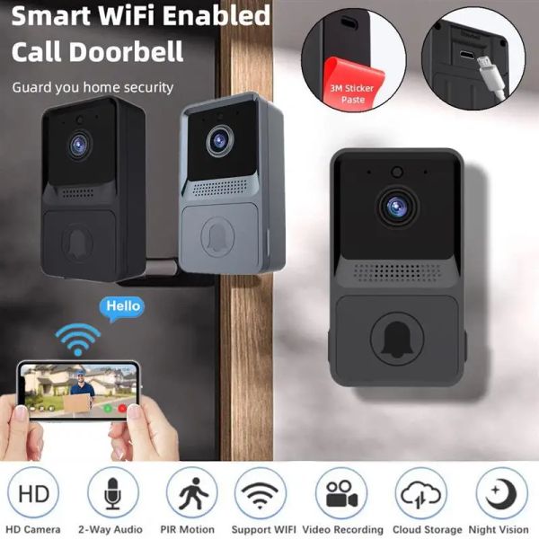 Campainhas smart wifi smart wi -fell intercom Intercom Video camera anel de sino sino protetora de segurança wi -fi camera camera monitor home monitor