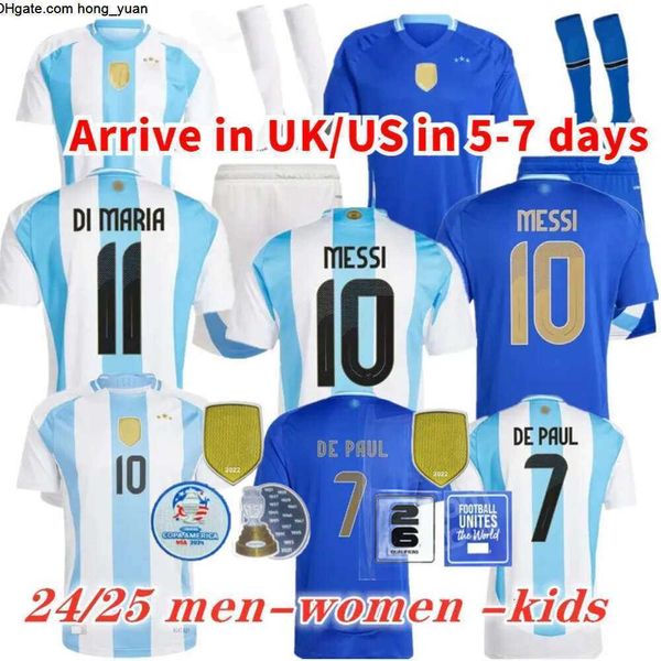 3 Maglie di calcio Argentina Star Maglie commemorative Versione giocatore di giocatore Messis Dybala di Maria Martinez de Paul Maradona KIDS KIDS MEN COPA America Cup Camisetas