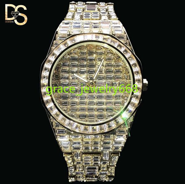 Custom Hip Hop Womens Mens Watchings Luxury с VVS Moissanite Diamond