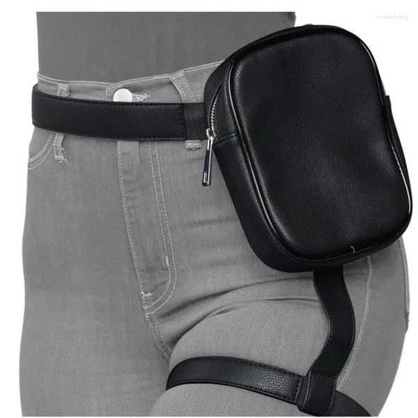 Taillenbeutel Fashion Ins Trendy Stilvolle Frauen Bag Beingurt Leder cooles Mädchen Fanny Pack für Außenwanderbrieftasche