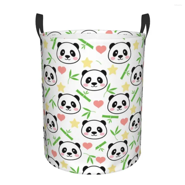 Bolsas de lavanderia Cartoon panda urso cestar grande cesta de armazenamento organizador de brinquedos infantis