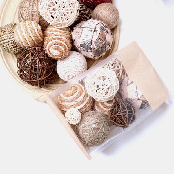 Decorazione per feste Rattan Ball Spherical Wicker Balls per il caffè di Natale