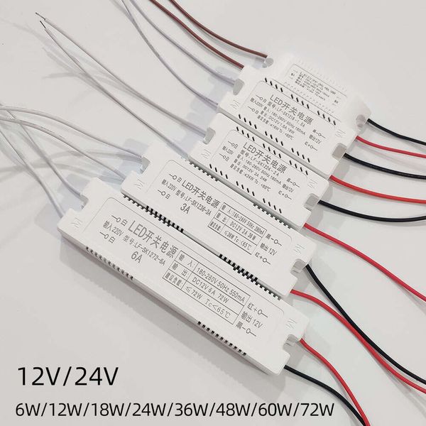 AC220V-DC12V 24V Transformator Switch Adapter 6W 12W 18W 24W 36W 48W 60W 72W 1A2A3A4A5A6A Netzteil für LED-Streifenleuchten Treiber