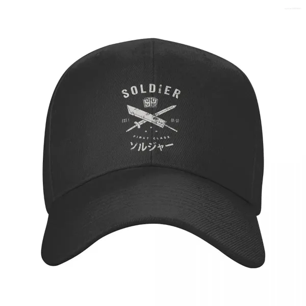 Berets Soldier Baseball Caps Unisex Retro Trucker Hat Final Fantasy Video Game Verstellbare Polyester Renndeckel Großhandel Großhandel Hüte