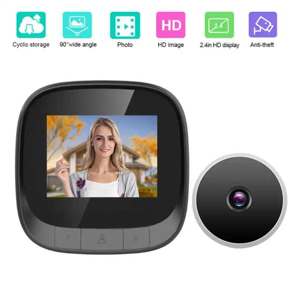 Türklingel 2.4inch Video Intercom Smart Visual Door Viewer Eingabe Digital Video Peephole Security Augenüberwachung Kamera Zuhause Sicherheit