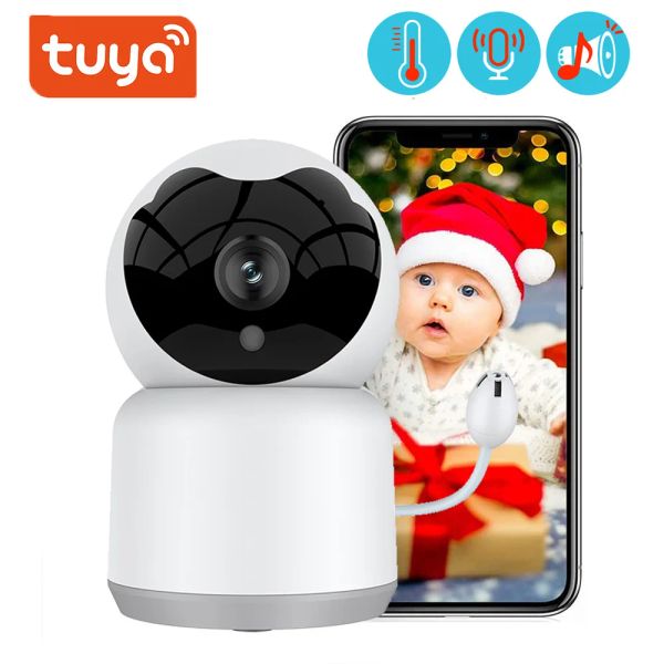 Câmera Tuya Smart Baby Monitor Câmera WiFi 1080p HD com temperatura e umidade Play Babies Phone Nanny Video Cam Pet IP CCTV