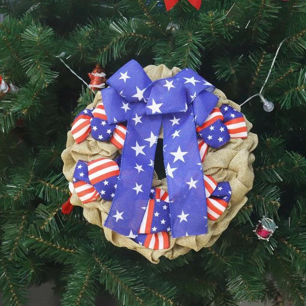 Dekorative Blumen Weihnachtsdekorationen Vordertür 4 von Julys Wrack Memorial Day Patriotic für amerikanische Holzkränze