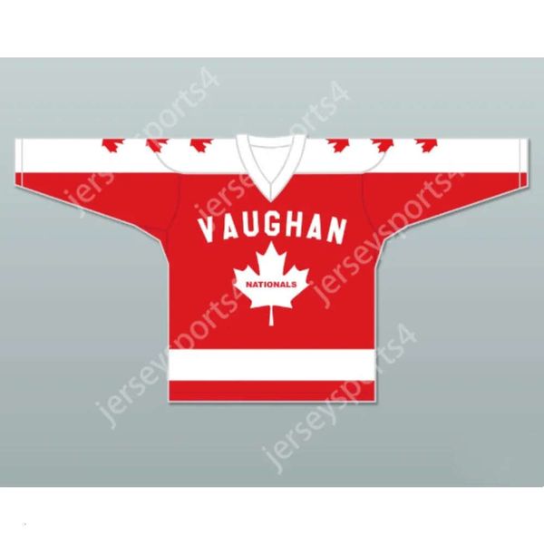 GDSIR Özel Kırmızı Vaughan Nationals Wayne Gretzky Hokey Jersey Metro Junior B 99 Lig Yeni ED S-M-L-XL-XXL-3XL-4XL-5XL-6XL