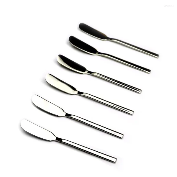 Bıçaklar 6pcs/lot paslanmaz çelik 18/10 tereyağı bıçağı seti kalınlık peynir tatlısı çatal bıçak takımı yayılımcılığı kahvaltı aracı mutfak sofra takımı