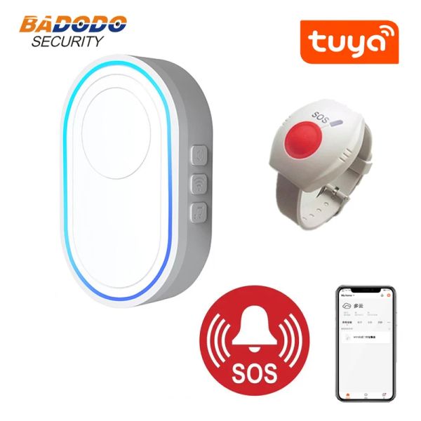 Button Tuya Smartlife App Smart Wi -Fi SOS Sistema de Alarme de Cuidados idosos Pulseira de Pânico de Emergência