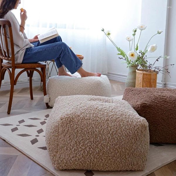 Kissen Nordic Lamm Down Futon abtrennbare waschbare Sofa Kissen Haushaltsstoffkunst Cojines Porzellanhocker mit Griff