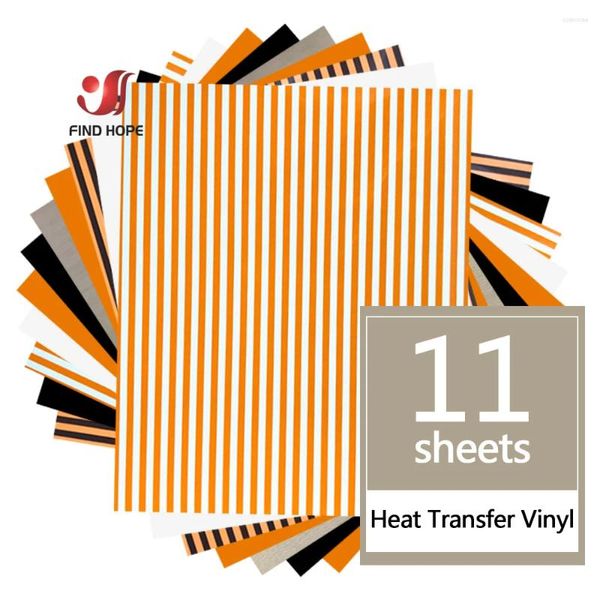 Adesivi per finestre 12 pollici x 10 pollici 11 fogli di trasferimento di calore bianco arancione Filma di trasferimento di t-shirt decorazioni 5 colori assortiti con un tappetino marrone