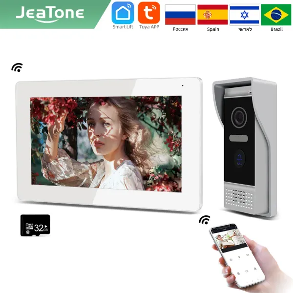 Intercom Jeatone Smart Home 7 -дюймовый IP Wi -Fi Video Intercom для системы ввода монитора домашнего монитора AHD Resolution Doorphone Frame с камерой Tuya