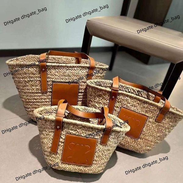 Marca di moda borse da spiaggia designer borsetta bassa bassa di cesto vegetale intrecciato di grande capacità di grande capacità con una spalla per la borsa da donna