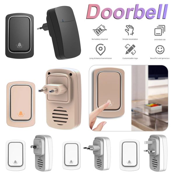Дверные звонки мини -кольцо Дверь Дверь. Не требуется батарея с 38 мелодий Беспроводной Дверной Комплект Большой объем для безопасности домашних хозяйств EU/UK/US PLUCK