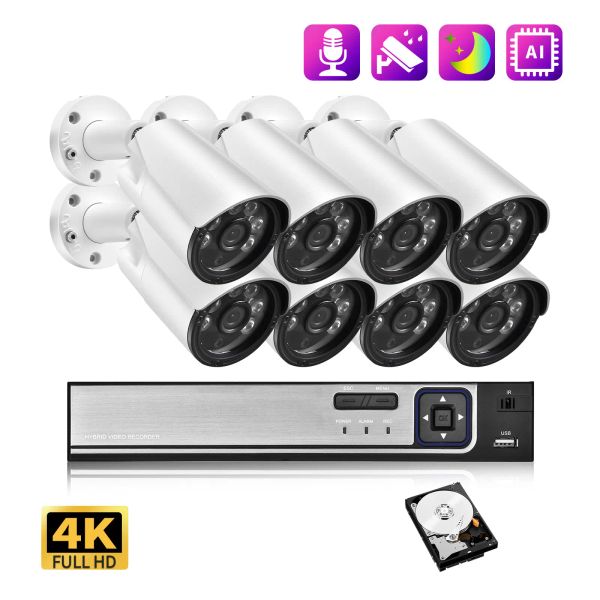 SISTEMA GADINAN 8MP 8CH NVR AI AI VISUALITÀ NOTTE CCTV CCTV 4K POE OUTDOOR WAITROPROOF CAMERA DI SULLA SULLA SULLA SULLA SULLA SULLE