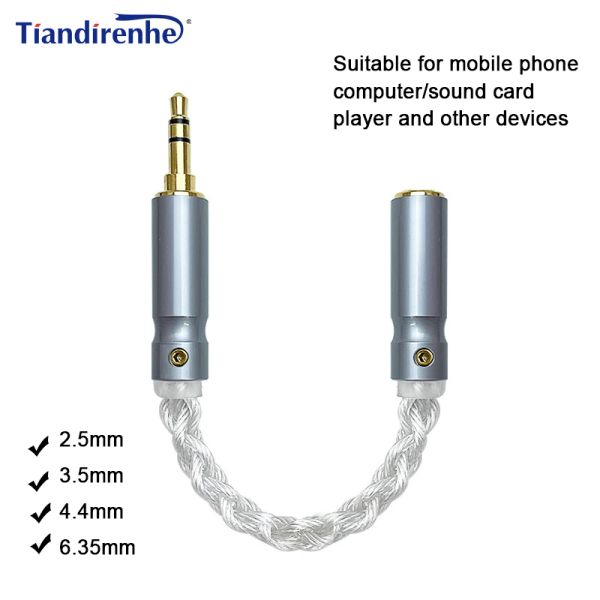 Verstärker neu 2,5 mm/3,5 mm/4,4 mm/männlich an weibliche Adapter Hochleistungs -Audiokonverterkabel für Mobiltelefon/Computer/Soundkarte/Player