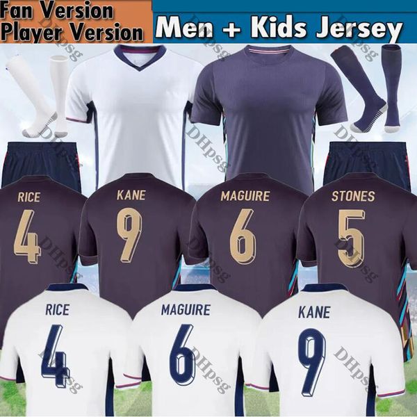 24 25 Maglie da calcio in Euro Cup Inghilterra Sterling Grealish Mount Mount Bellingham Saka Trippier National Team Football Men Kids Full Kits England Football Shirt