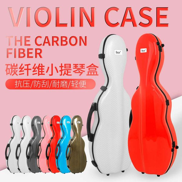 Caso da IRIN para 4/4 de compressão de violino resistente a fibra de vidro de fibra de vidro de fibra de fibra de carbono Pacote com caixa de termômetro