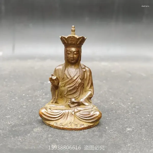 Figurine decorative collezione antica lega in lega pura viola Buddha mini rame retrò