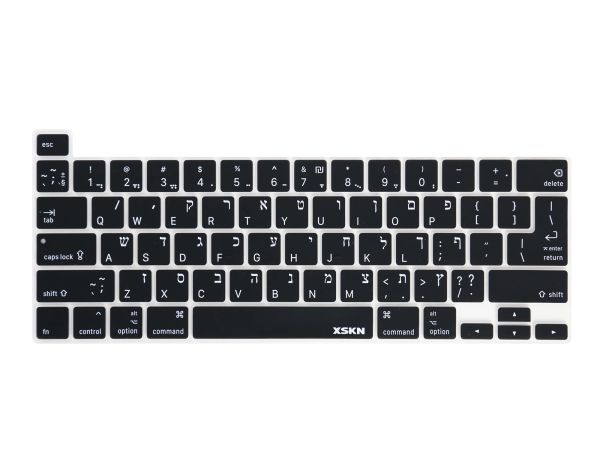 Capas XSKN Hebraico/Inglês Silicone Tecly Cobra Skin para 2019 Novo MacBook Pro 16 polegadas com a barra de toque A2141 US e a versão da UE