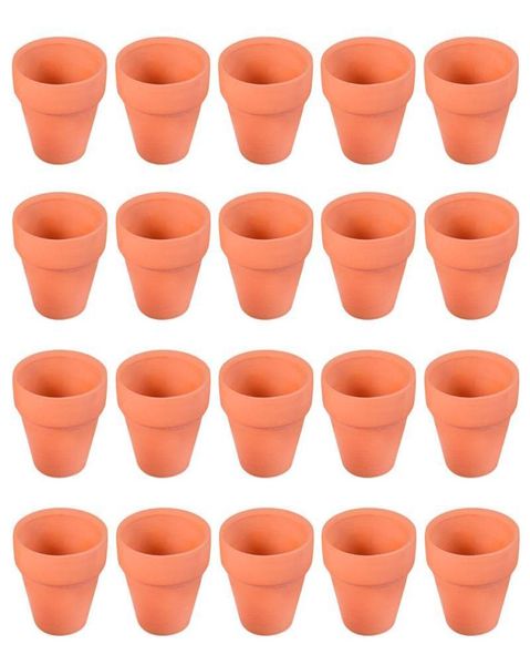 20pcs Küçük Mini Terracotta Pot Kil Seramik Çömlekçisi Ekici Kaktus Saksı Sulu Kreş Tencereler Bitkiler İçin Harika