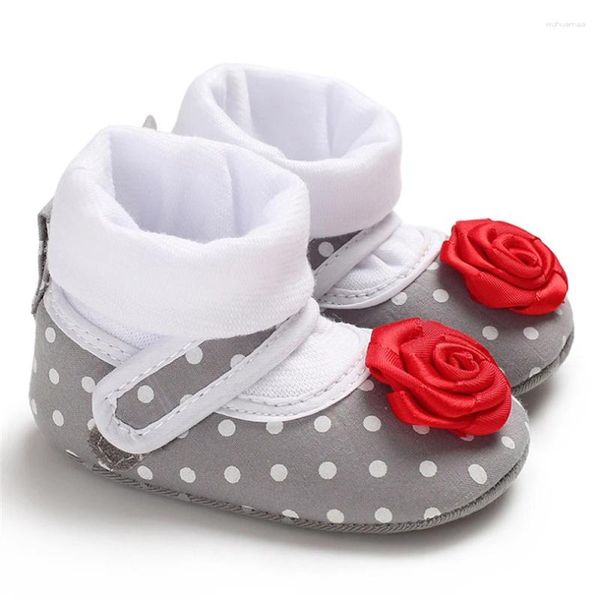 Stivali calzini per neonati scarpe ragazzi ragazzi ragazze polka dot fiore applique inverno nato a colore solido cucitura calda 0-18m a20