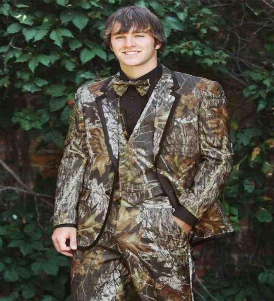 Neue Tarntuxedos einzigartige SingleBreasted Camo Mens Hochzeitsanzüge gekerbte Revers -Bräutigam -Verschleiß -Prom -Anzüge für Männer Jacktierpants2535323