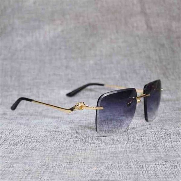 2024 Fashion Men's Luxury Designer feminino feminino feminino Men com tira vintage Men de tamanho grande Oculos Leopard Square Metal Metal Cutting Lens Gafas Mulheres Outdoorkajia