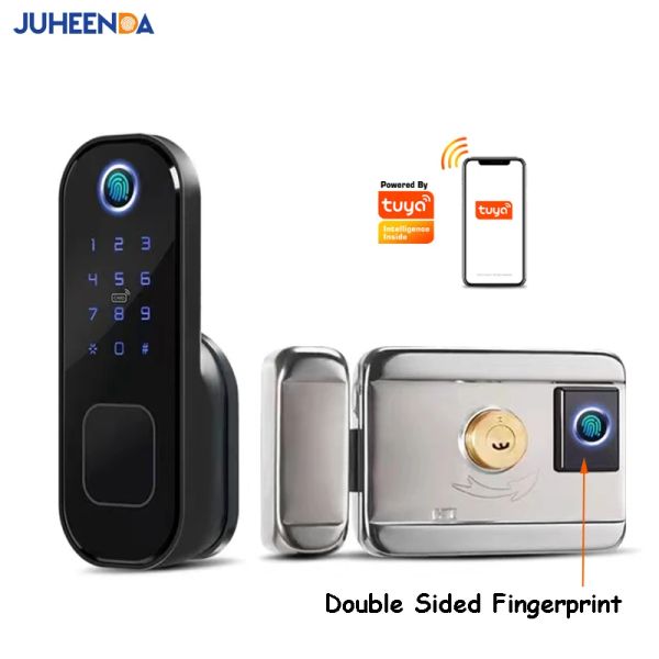 Lock Electronic Door Lock Home Garden Outdoor Gate Tür Tuya Smart Lock WiFi Digital Passcode RFID -Karte Doppelseitige Fingerabdruckschloss