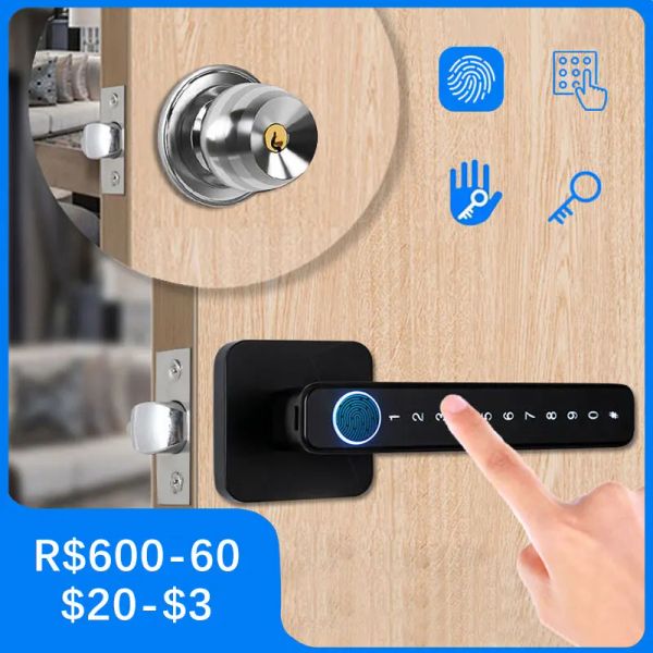 Lock Biometrische Smart Door Lock Fingerabdruck Passwort Elektrische digitale Handle Tuya Zinklegierung Keyless Remote -Sicherheit Home Kingku
