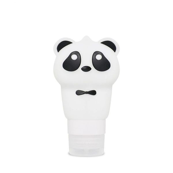 NEU 2024 1PCS 60/90 ml süße Form Bambus Panda Travel Shampoo Gel Lotion Aufbewahrungsflasche Leckdopfer Silikon Kosmetische Nachfüllbehälter für