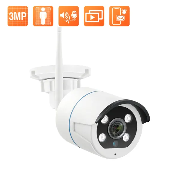 System Techage 3MP Wi -Fi IP Camera Outdoor Câmera de Video Video Video Câmera de Video Câmera de Segurança Detecção Humana Trabalho com NVR sem fio