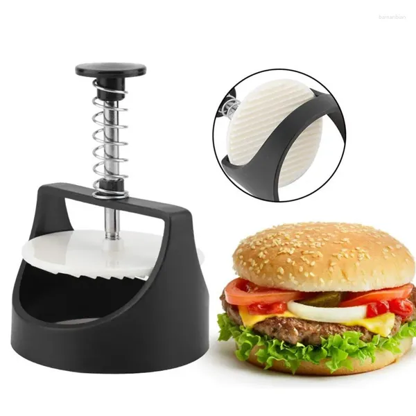 Set di biancheria da letto setslife a forma rotonda hamburger pressa in acciaio inossidabile maker hamburger stampo gadget cucina