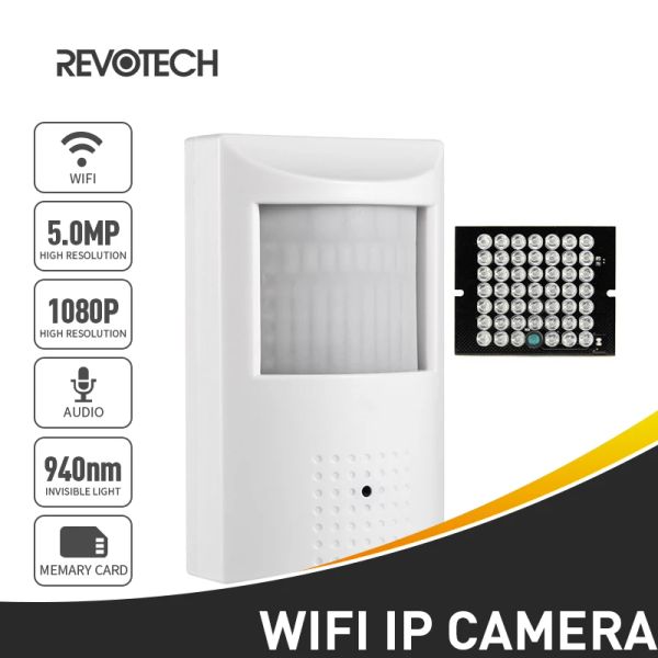 Kameras Revotech Xmeye WiFi Audio IP -Kamera 2MP/5MP Mini 940nm Nachtsicht Indoor H.265 Onvif P2P -Sicherheitskam -System mit SD -Kartensteckplatz