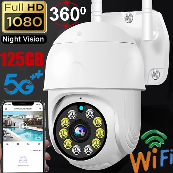 Камеры ip1080p камера Night Vision Monitor Dual Band 2.4G+5G Беспроводная беспроводная Wi -Fi Home Security Мониторинг. Обнаружение движения VI365