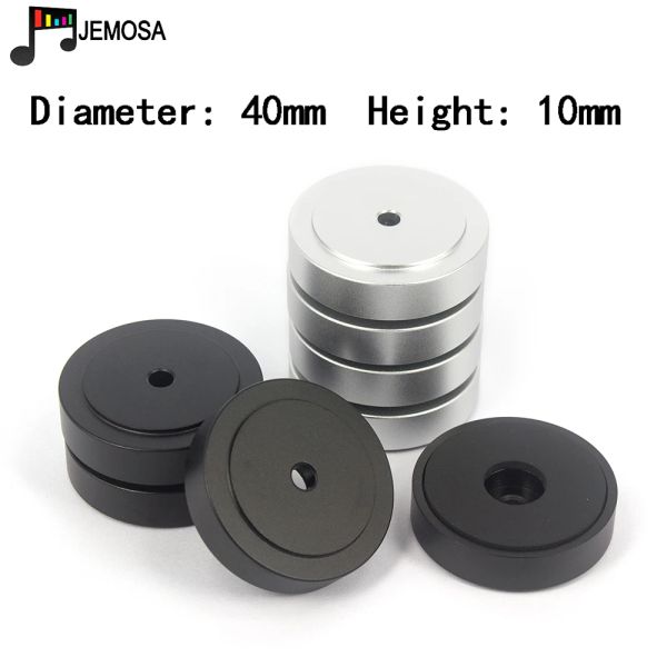 Verstärker 4pcs 40 mm *10 mm Aluminiummaschine Füße Verstärker Füße Lautsprecher Plattenspieler Füße Gummi -Stoßdämpfung CD Player DAC Machine Füße