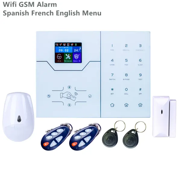 Kits 433MHz LCD Anzeige Englisches Textmenü Havgw WiFi 4GGSM Alarmsystem Smart Security Home Home Bbrecher Alarm mit App Control