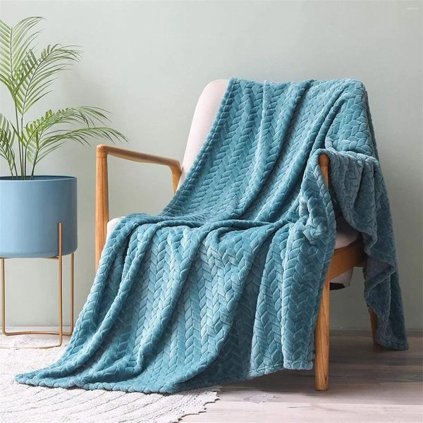 Coperte coperte a due persone grandi pile in flanella lancia jacquard weave foglie pattern (50