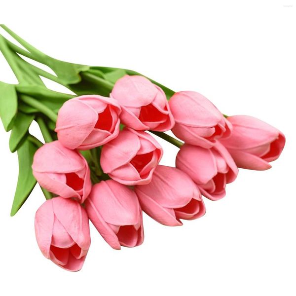 Fiori decorativi 1pcs tulips artificiale tulipano bouquet pema fiore finto per decorazioni per matrimoni regali per la mamma