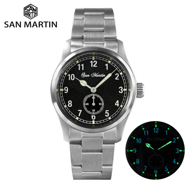 KITS SAN MARTIN 37MM PILOT RONDA 6004 MOVIMENTO MILITAR MILITAL MAPILHA MENINA MENINO MENOR RELOJES LUMINADOS LUMOS