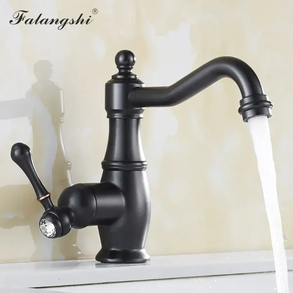 Banyo Lavabo muslukları Siyah Havza Karıştırıcı ve Soğuk Washbasin Taps Gemisi Lavabo Katı Pirinç WB1055