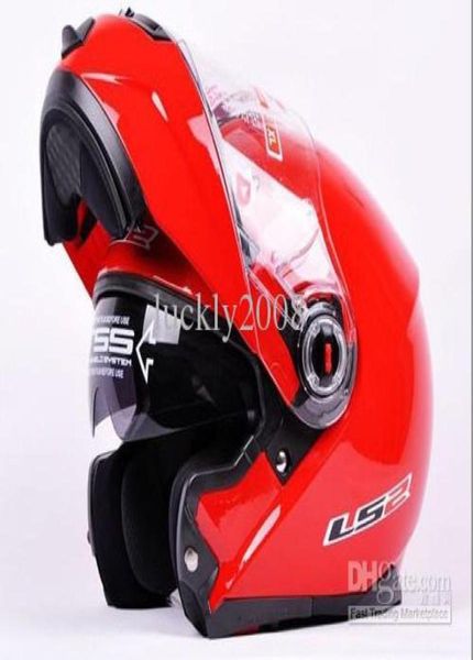 Bütün LS2 FF386 Kask Dinamik Kırmızı Tam Yüzü Aramet Undrape Yüzü Çift Kalkan Güneş Visor Motosiklet Helm2398080