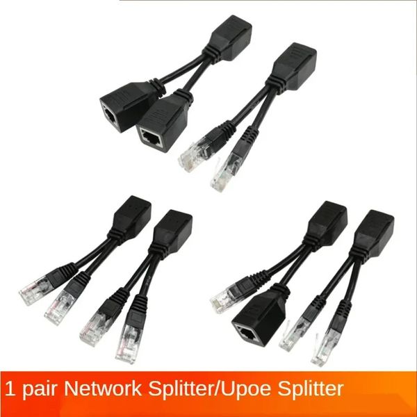 Yeni 2024 2pcs/1PAIR RJ45 Ayrıştırıcı Birleştirici Upoe Kablo Kiti POE Adaptör Kablo Konektörleri POE POE için POE adaptör kablosu için RJ45 için RJ45 için