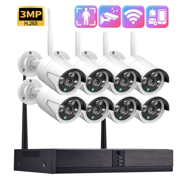 System Gardenan 8ch 4K CCTV Motion Detection Home Video Überwachung Kit Überwachungsüberwachungskamera IP -Kamera Poe NVR Audio Outdoor Kit