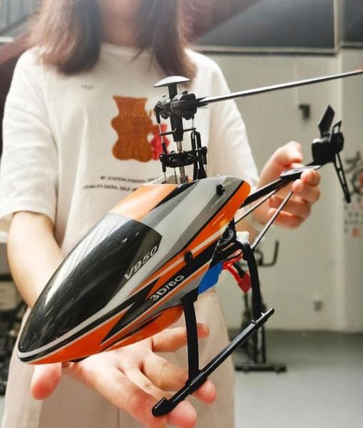 Дроны wltoys v950 RC Плана Big Helicopter 24G 6CH 3D6G System Бесщета безмолвные вертолеты RTF -игрушки с дистанционным управлением для мальчиков1016497