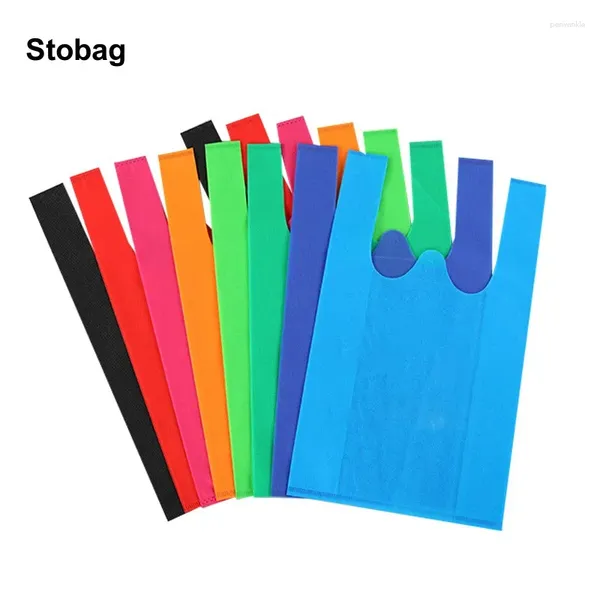 Stume di stoccaggio Stobag 20pcs Shopping tote shopping TOTE COLORE COLORE ECODAGGIO ECHRIEDICE RINOSTRABLI RIUSABILI LOGO CUSTICHE SULLA (tariffa extra)