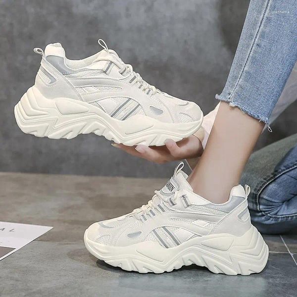 Fitnessschuhe KW3Women Plattform Chunky Sneakers Mode schnüren lässige Frau Tenniskorb Frauen Herbst Vulkanisierte Zapatos Mujer