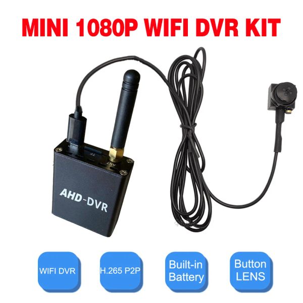 Sistem 1080p WiFi Mini DVR Kamera Kiti Video Gözetim Kaydedici Bulit Bataryalı P2P İç Mekan Kablosuz RTSP Audio Mini Kamera DVR