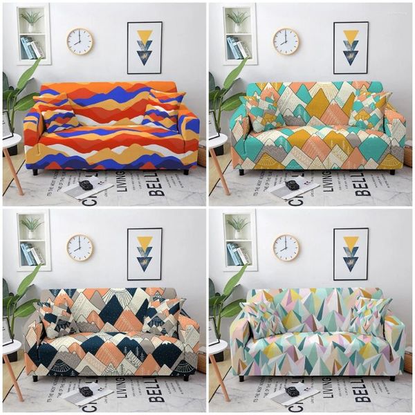 Stuhlabdeckungen farbenfrohe Berge Elastische Sofa -Abdeckung skandinavischer Couch Spandex Stretch Slippcover für Wohnzimmer Wohnkultur